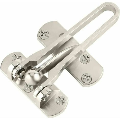 Chaîne de sécurité pour porte d'entrée, verrou de porte battante, chaîne de sécurité pour maison, appartement, hôtel, dortoir - Argent-AquaForge (1/4)