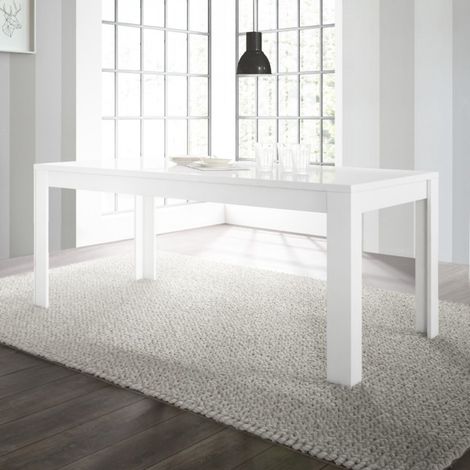 Table à manger design laqué blanc 180cm APHODITE (1/5)
