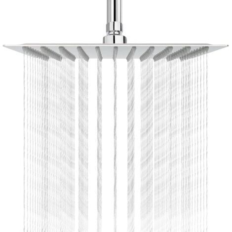 High Pressure Shower Head, Square Design, Stainless Steel, 10 Inch (1/5)