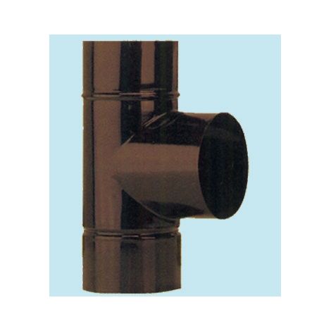 ALA S20300250300 Raccordo a T per Stufa Acciaio Porcellanato Smaltato 10 cm colore Marrone (1/4)