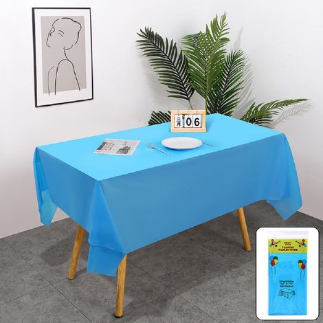 Housse De Table Rectangulaire - Plastique Jetable - 183 X 137 Cm - Pour Fête Et Intérieur - 1 Pièce (1/4)