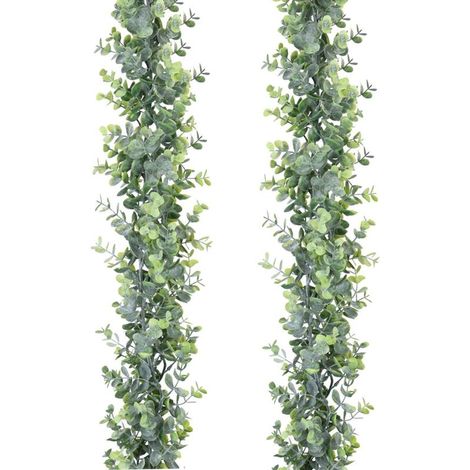 Ghirlanda artificiale di eucalipto verde, resistente ai raggi UV – Set da 2, ideale per decorazioni nuziali, archi o pareti interne/esterne.