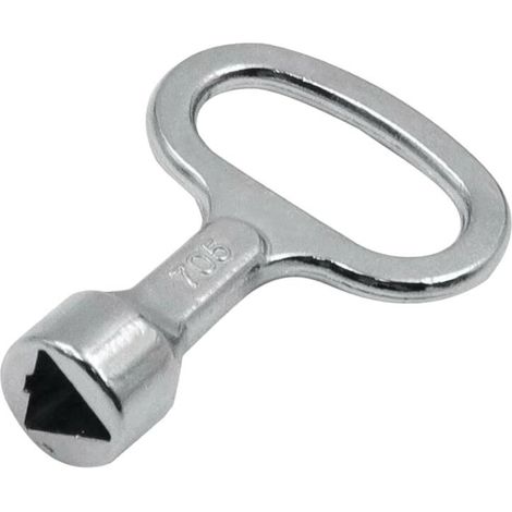 Clé triangulaire pour coffrets de compteurs en alliage de zinc argenté, 10 x 10 x 10 mm, clé d'accès standard (1/2)