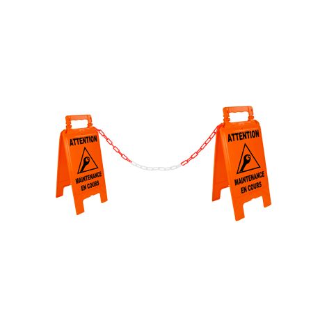 Kit Chevalets maintenance en cours Orange Fluo + 5m de chaine Ø6mm - 4292243