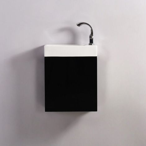 Meuble Lave main - Noir - Dark - 38x14 cm - Minimalist (1/5)