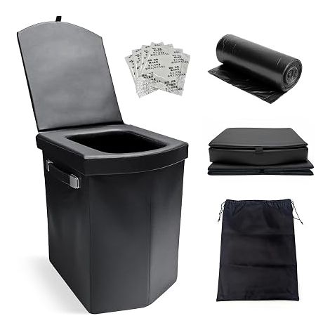 Inodoro de camping, inodoro móvil, inodoro separado, inodoro portátil para exteriores o interiores, orinal plegable para coche y camping