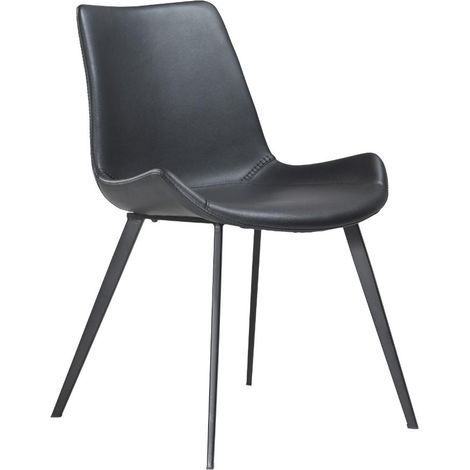 Hype Dan-Form Esszimmerstuhl PU-Kunstleder schwarz.