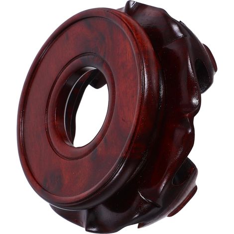Support de Rangement pour Balles en Bois Marron Rond Creux, Socle Créatif en Cristal pour Afficher Boule de Cristal, Décoration de Bureau Élégante (1/5)