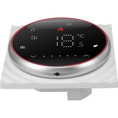 Thermostat intelligent LED pour chauffe-eau, thermostat programmable précis sur 7 jours, AC95-240V, base carrée, noir