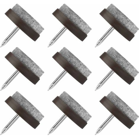 BRAVIX Patin Chaise a Clouer, 80 Pcs Clous Patins de Meuble, Patins Glisseurs Rond 22mm Tampon Chaise, Patins Meubles en Feutre Tampons pour Protection Pieds de Table Chaise Meubles