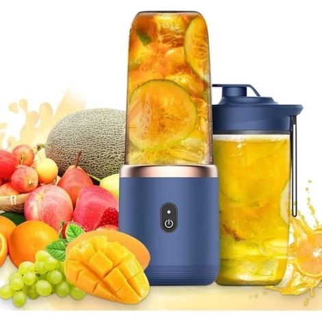 Multifunctional Blender 400mL, Auezona Mini Portable Blender Electric Blender, USB Rechargeable Blender with 6 Blades for Smoothie (1/4)