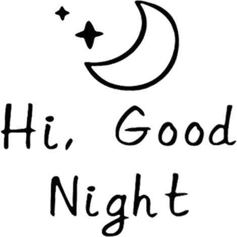 Hallo Guten Morgen/Gute Nacht Spruch Wandtattoo für Wohnzimmer Kinderzimmer Heimdekoration (Schwarz, Nacht) (1/5)