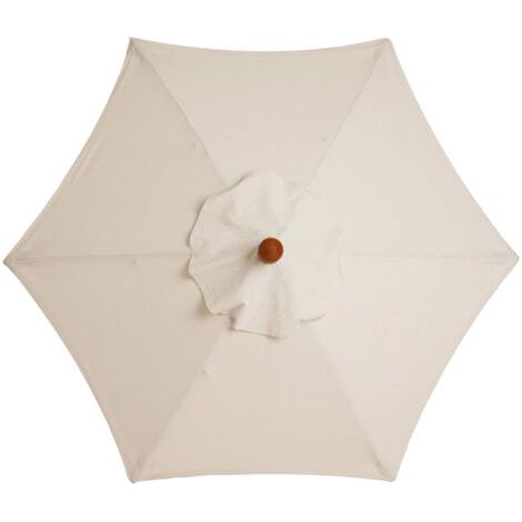 Funda de repuesto para sombrilla, 6 varillas, 2,7 m, impermeable, resistente a los rayos UV, tejido de repuesto, color beige. (1/5)