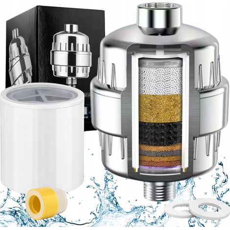 Filtre de douche à 20 degrés, filtre à eau pour robinet de 1/2 pouce, élimine les métaux (1/5)