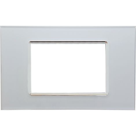 TOT Elettric T1 Placca Bianca Vetro 503 Compatibile Living Light 3M Moduli