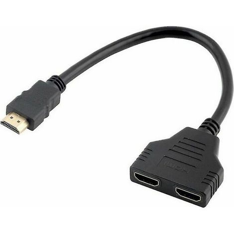 HDMI 2 Dual Port Y SPLITTER 1080p HDMI-compatible V1.4 Male adapter cable to double female 1 Entrance 2 outputs