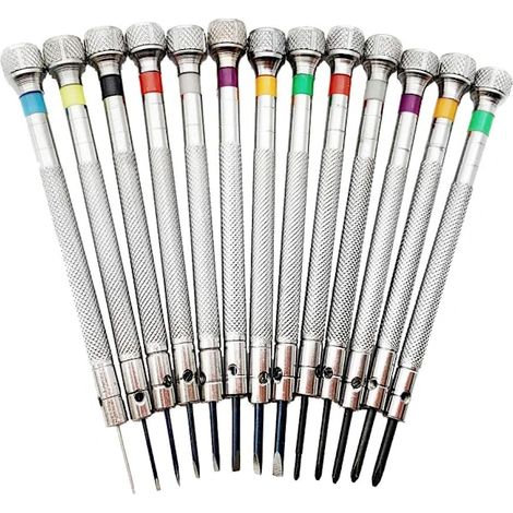 Ensemble de 13 micro-tournevis de précision pour une utilisation pratique en maintenance, réparation et bricolage.-AquaForge (1/3)