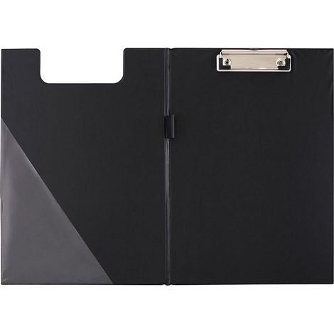 Pannello in PVC formato A5 con clip e coperchio, nero D.rect