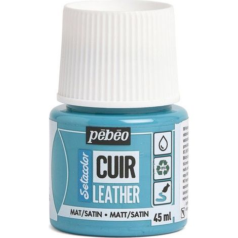 Peinture cuir - Setacolor - Bleu Turquoise - 45 ml - Acrylique - Mixte (1/4)