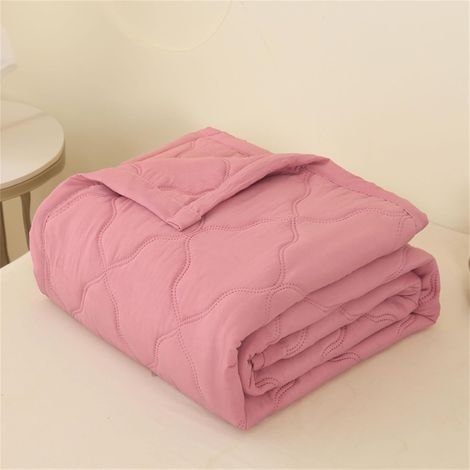 Dessus de lit uni 150x200 cm rose foncé, microfibre douce légère, toutes saisons 12 pers.