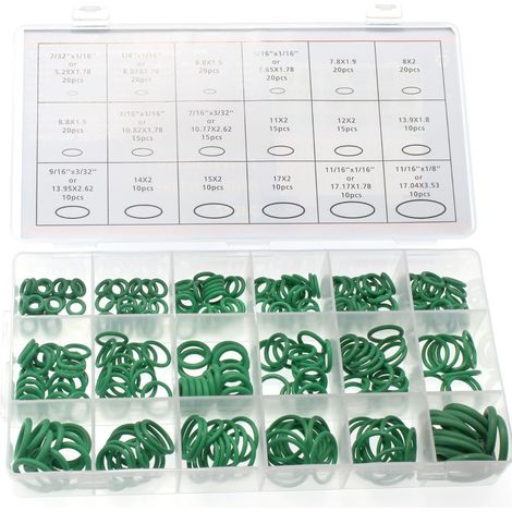 18-teiliges Gummidichtungssystem, 270 Kompressordichtungen, 60-teiliges Kombipaket für Dichtungsringe und Kompressoren in Kfz-Klimaanlagen (1/2)