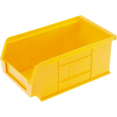 Bac de rangement RS PRO Jaune en PP, 76mm x 101mm x 167mm ( Prix pour Paquet de 10 ) (1/2)