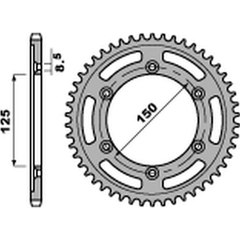 Piñón trasero PBR JTR897 46 KTM 690 Enduro SM 790 Adv Acero Duradero