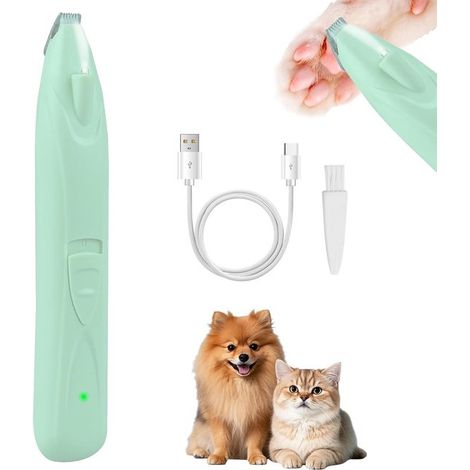 Tijeras para el cuidado de mascotas，mini tijeras eléctricas USB con LED para el cuidado de perros，adecuadas para las patas (1/5)