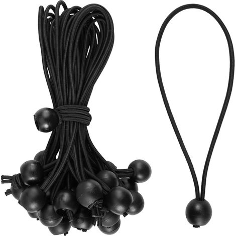 30 Pcs Tendeurs Élastiques avec Boule 20 cm, pour Bannières, Bâches (Noire) Tendeurs en Caoutchouc avec Boule, Tendeur Elastique Boule, Flexible Tendeur Bache Sandow Elastique (1/5)