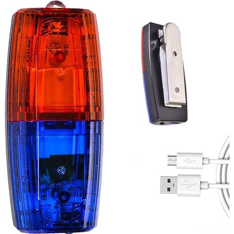 Lampe à Pince d'épaule, lumières stroboscopiques d'avertissement,Voyant d'avertissement d'épaule LED étanche avec Chargement USB Lumières stroboscopiques très Visibles pour la Course de Nuit (1/5)