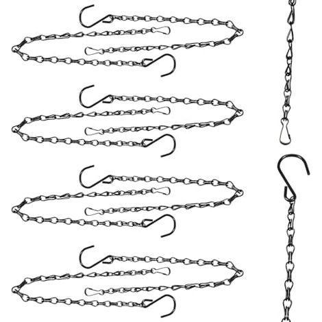 9 Pièces Chaînes Suspension Plantes 50 cm en Métal avec Crochets, Support pour Pot de Fleurs Panier Végétal Nichoir et Lanterne pour Usage Intérieur et Extérieur (1/5)