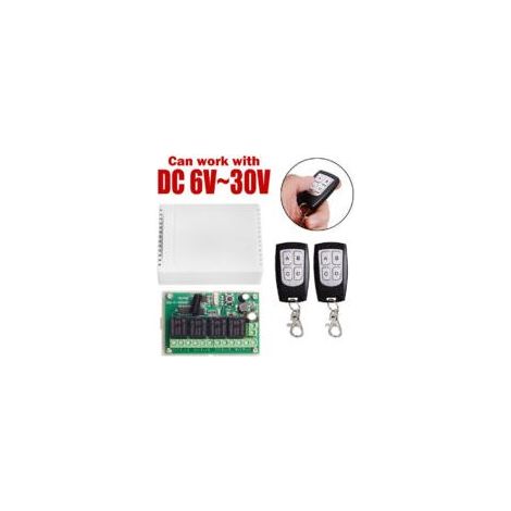 Télécommande sans fil 433mhz Dc 12v 4 canaux, commutateur relais Rf longue Distance, 2 émetteurs + 1 récepteur pour porte de Garage - Crezuo (1/4)