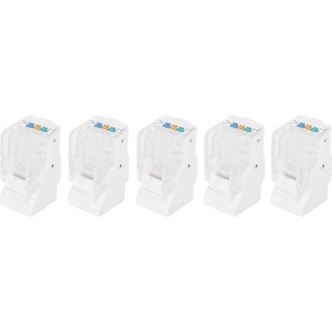 Lot de 5 connecteurs CAT3 RJ11, connecteurs téléphoniques modulaires, connecteur 6P4C AWG26 Convient pour les applications téléphoniques, fax, vocales dans les systèmes de câblage (1/4)