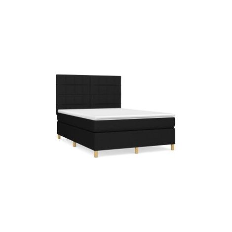 Sommier à lattes de lit avec matelas Noir 140x190 Tissu (1/5)