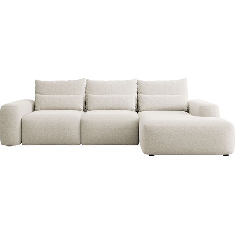 Selsey CARNOS - Ecksofa mit Schlaffunktion, Chenille-Bezug in Creme, rechtsseitig (1/5)