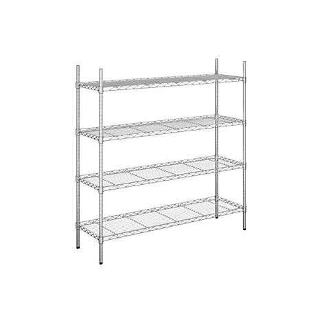 kaiserkraft  Scaffale grigliato in filo d'acciaio  cromato 