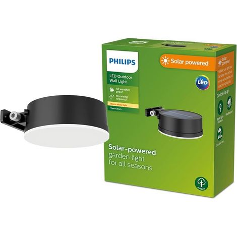 Philips applique vynce lampada solare a muro tonda 2700k 1,5w 200lm 26562200 (1/5)