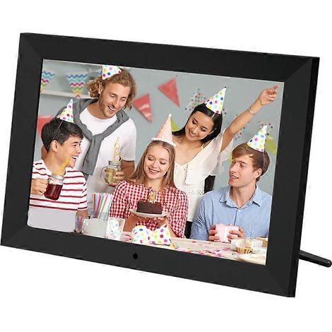 Cadre photo numérique 10 pouces HD IPS avec écran panoramique, album photo 1280 x 800 pixels, horloge, calendrier et lecteur vidéo (prise UE). (1/5)