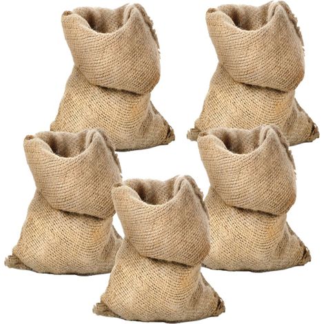 STI Sacco Juta 58x102 neutro naturale 5 pezzi per frutta verdura cereali, decorazione, articoli regalo, protezione piante inverno, corsa con i sacchi