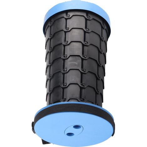 Tabouret télescopique portable bleu, tabouret pliant d'extérieur, tabouret rond réglable pour la maison, tabouret de voyage pour faire la queue, tabouret de pêche en plastique (1/5)