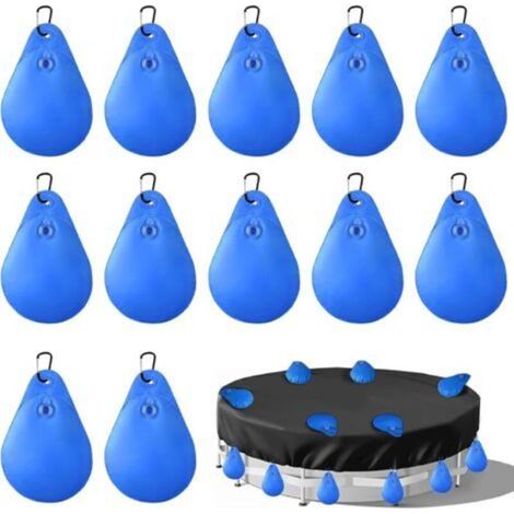 Hochleistungs-Wassersäcke für Poolabdeckungen, 12-teiliges Gewichtset für eingelassene Poolüberdachungen, Zubehör für Poolabdeckungen, Wassersäcke für Pools, für die Winter-Poolwasser-Klimaanlage (1/4)