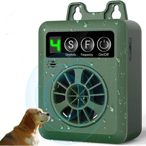 Ultraschall-Bellunterdrücker für Haustiere, Abschreckung gegen Hundebellen, Anti-Bell-Schalldämpfer mit 4 Stärken, wiederaufladbarer, selbsterkennender Ultraschall-Bellstopper (grün) (1/4)