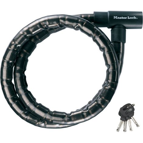 MASTER LOCK Cable Antivol Moto [2 m Câble] [Clé] [Extérieur] 8126EURDPS - Idéal pour Moto, Scooter et Vélo