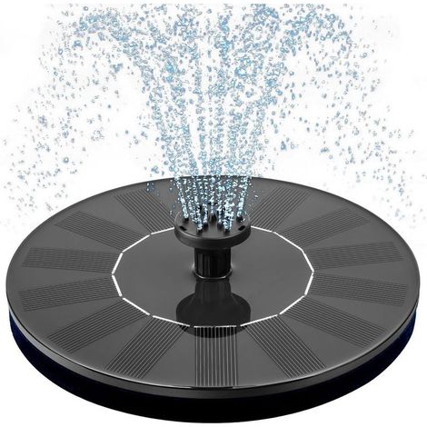 1 fontaine solaire flottante, 1,4 W, 6 buses, débit 150 L/h, hauteur 50 cm, pour bassin, étang, bain d'oiseaux (1/5)