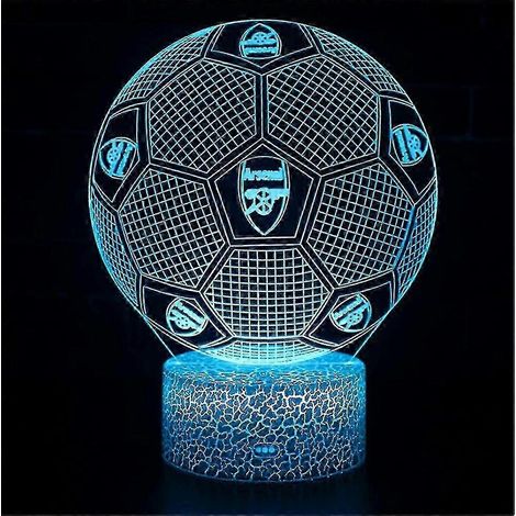 Cadeaux de football pour garçons : Lampe illusion 3D sur le thème du football, Lampe de nuit 3D sur le thème du football (1/2)
