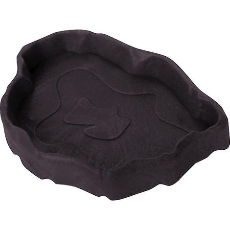 Flacher Reptiliennapf aus Kunststoff (Futter und Wasser) – Dunkelbraun (1/4)
