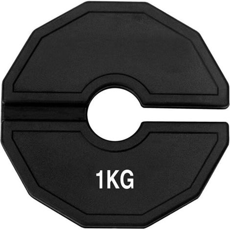 Plaques de Poids Fractionnées en Caoutchouc Noir 1kg pour Haltères et Matériel de Gym (1/4)