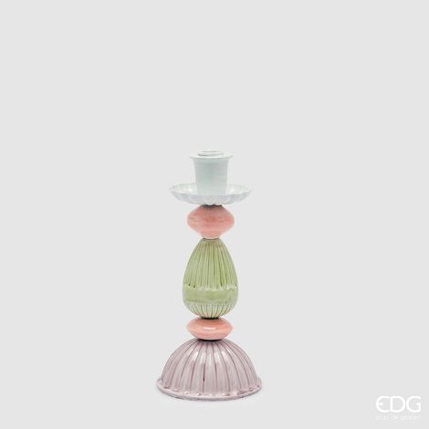 EDG Enzo De Gasperi Portacandela Colormix H 26 Cm D 12 Cm Metallo Multicolor