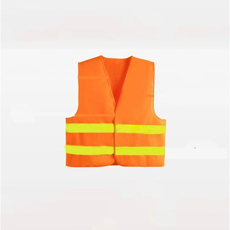 Gilet haute visibilité avec bandes réfléchissantes, gilet de signalisation, vêtement réfléchissant en maille haute visibilité pour les tâches de sécurité (orange/jaune) (1/5)