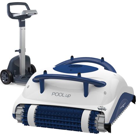 Maytronics Dolphin – Robot piscine électrique pour fond et parois – Nettoyage autonome jusqu'à 8m – Caddy inclus – Filtration efficace – 8m de câble